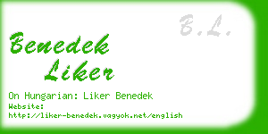 benedek liker business card